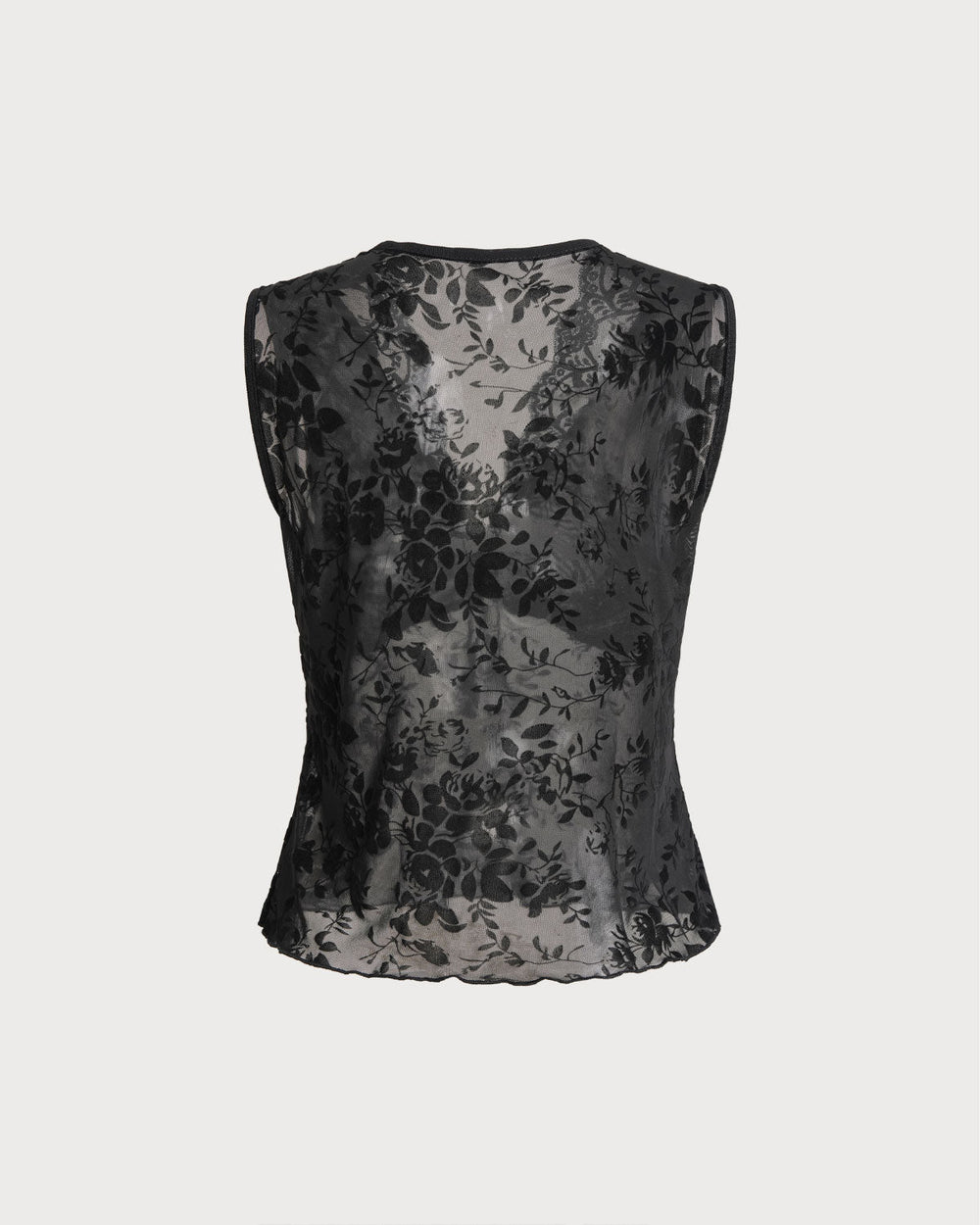 Black Lace V Neck Tank Top | Rihoas