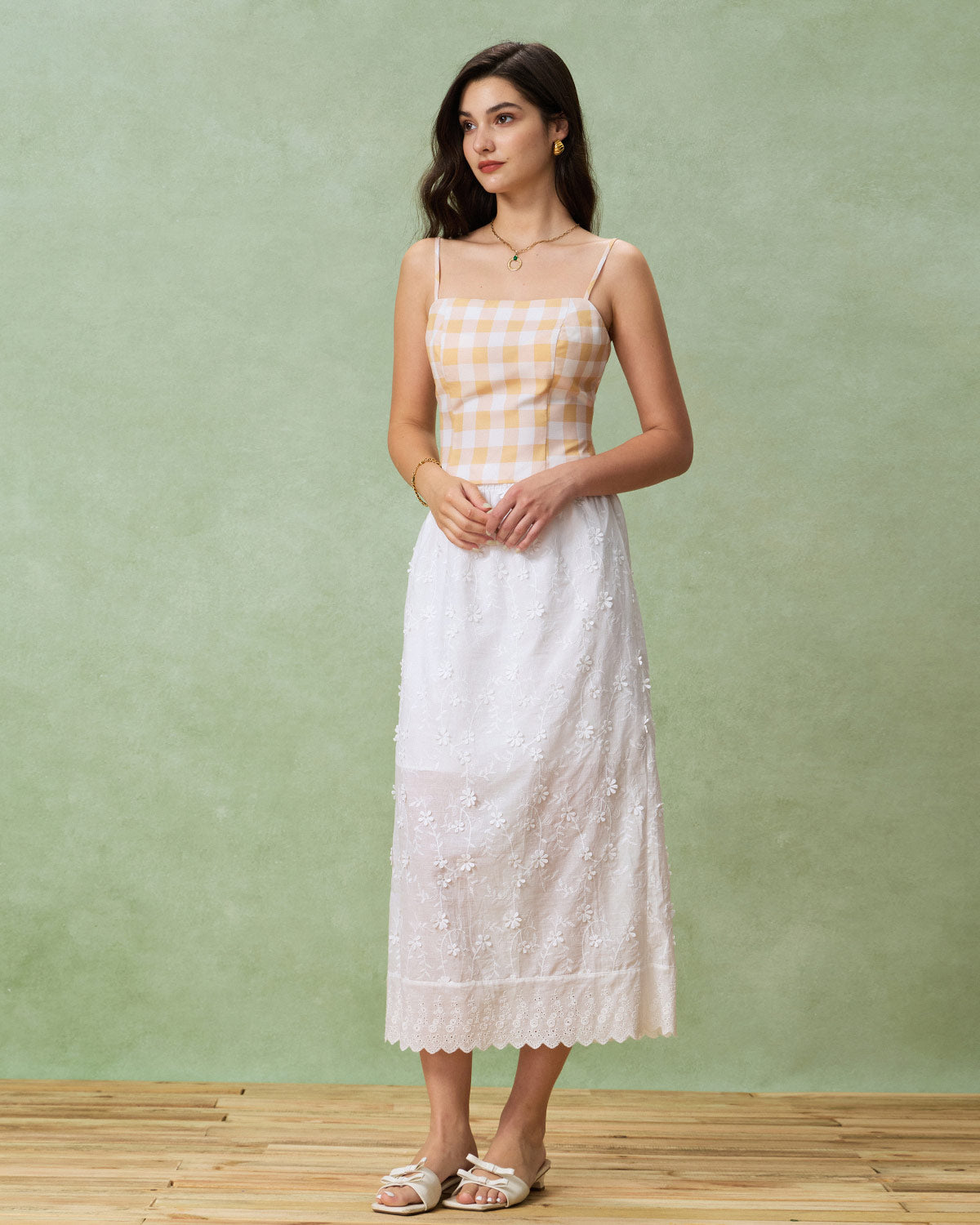 Yellow Plaid Cami Top | Rihoas