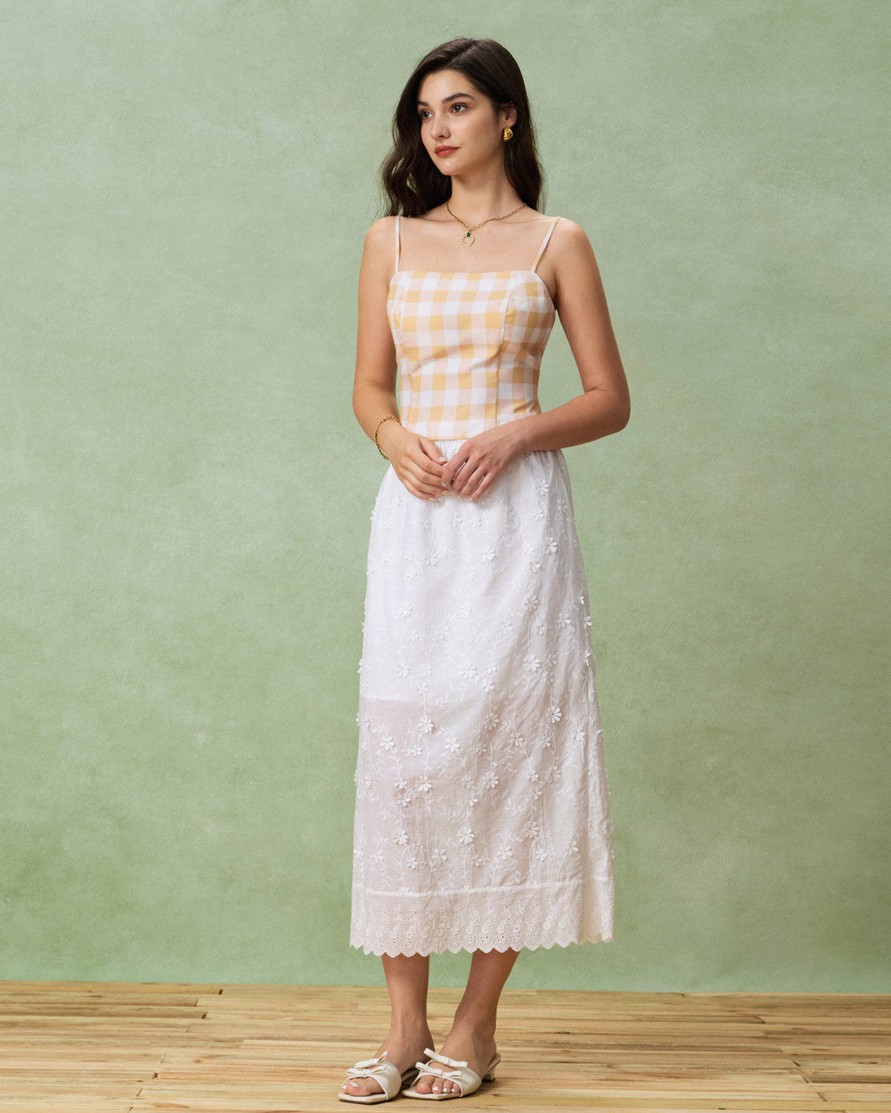 Yellow Plaid Cami Top | Rihoas