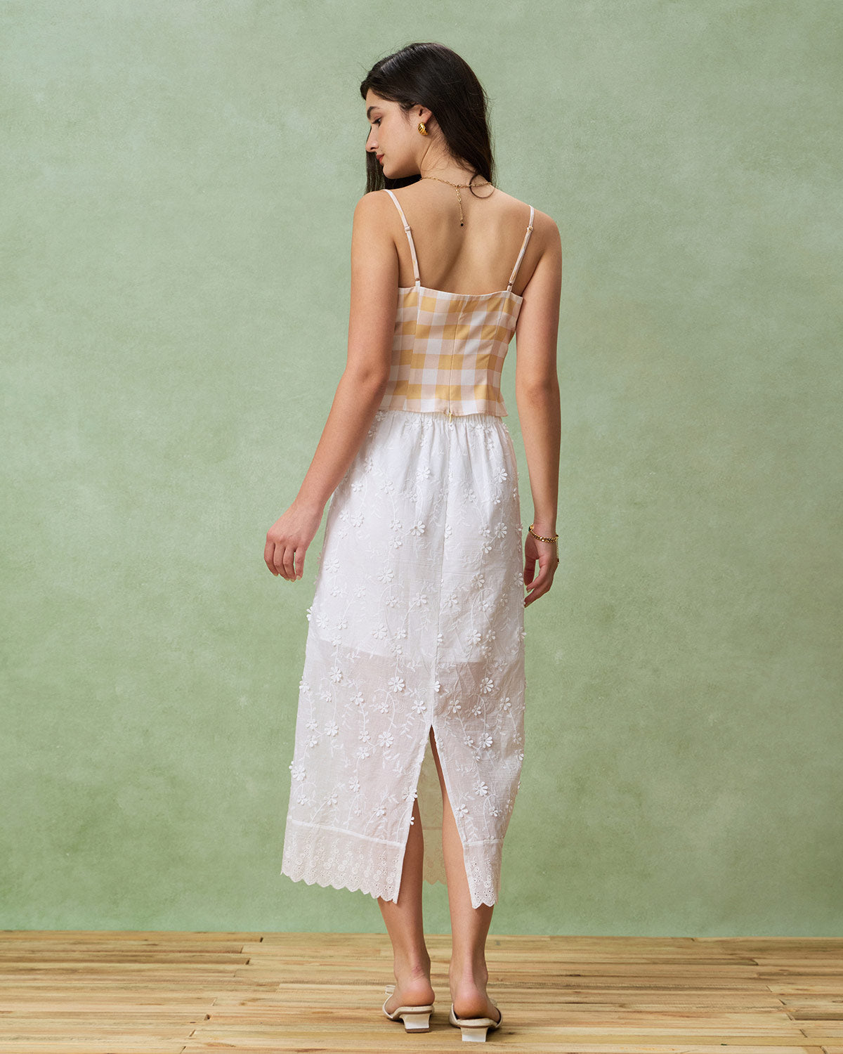 Yellow Plaid Cami Top | Rihoas