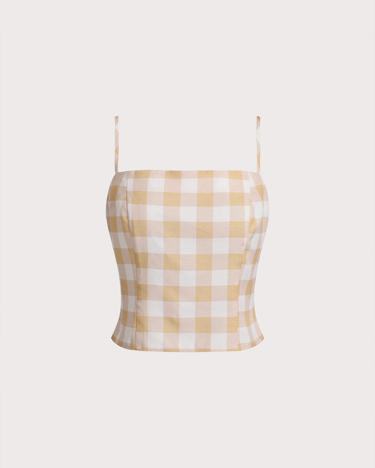 Yellow Plaid Cami Top | Rihoas