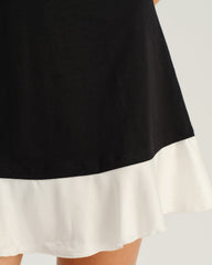 Black Contrasting A-Line Sleeveless Mini Dress | Rihoas