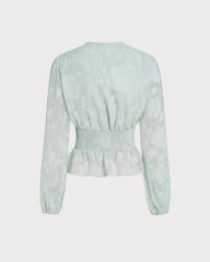 Green V Neck Floral Shirt | Rihoas