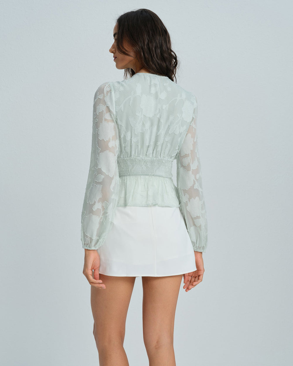 Green V Neck Floral Shirt | Rihoas