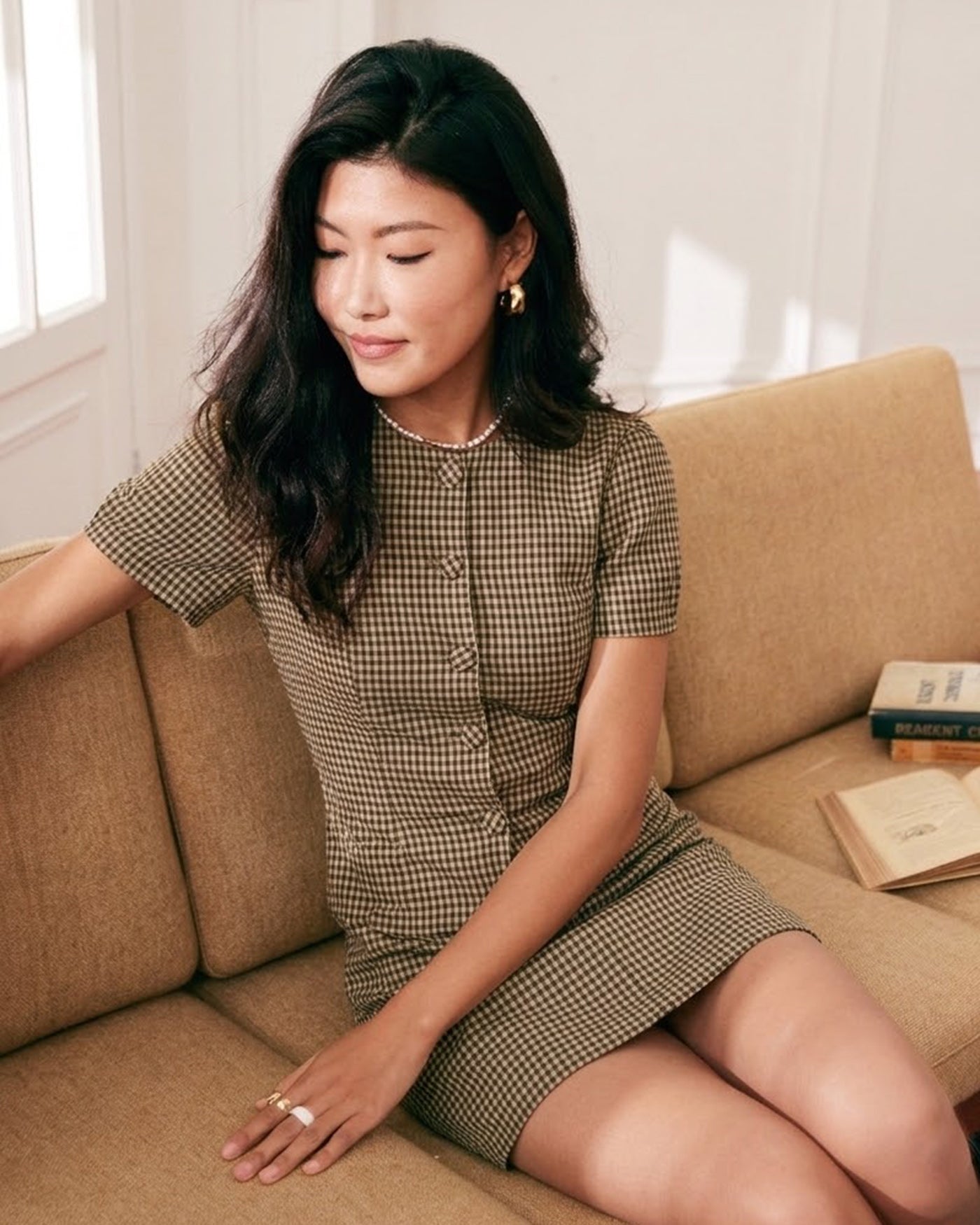 Brown Plaid Mini Skirt | Rihoas