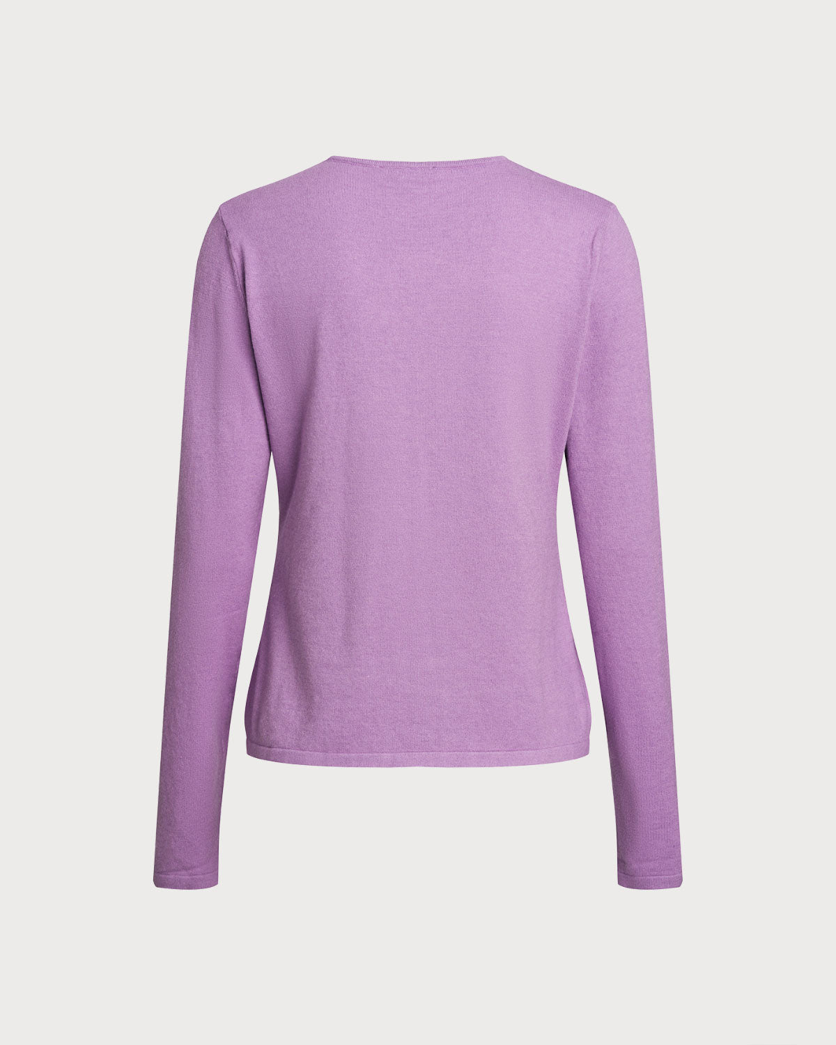 Purple Ribbed Knit Cardigan | Rihoas