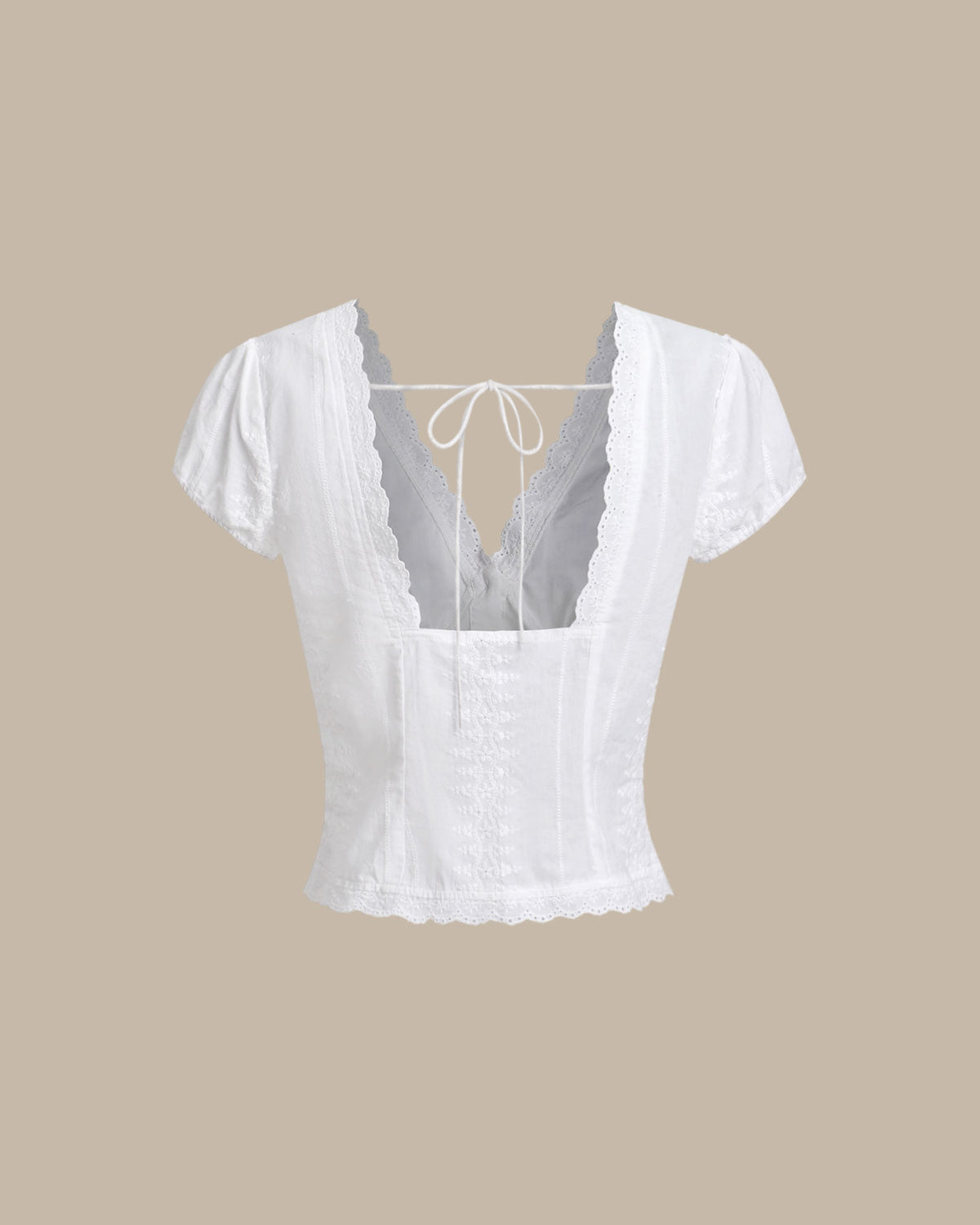 White Textured Cap Sleeve Blouse | Rihoas