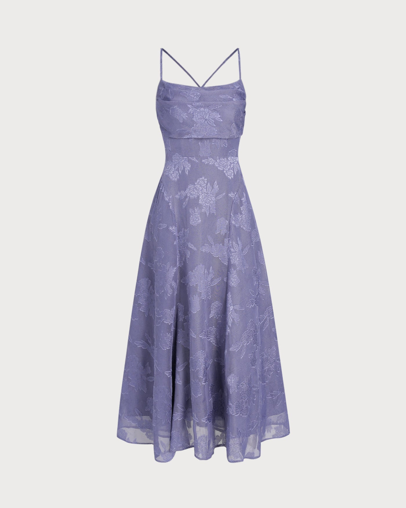 Blue Jacquard Slip Maxi Dress | Rihoas