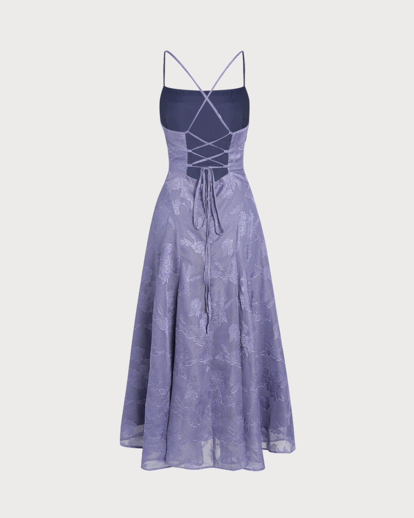 Blue Jacquard Slip Maxi Dress | Rihoas