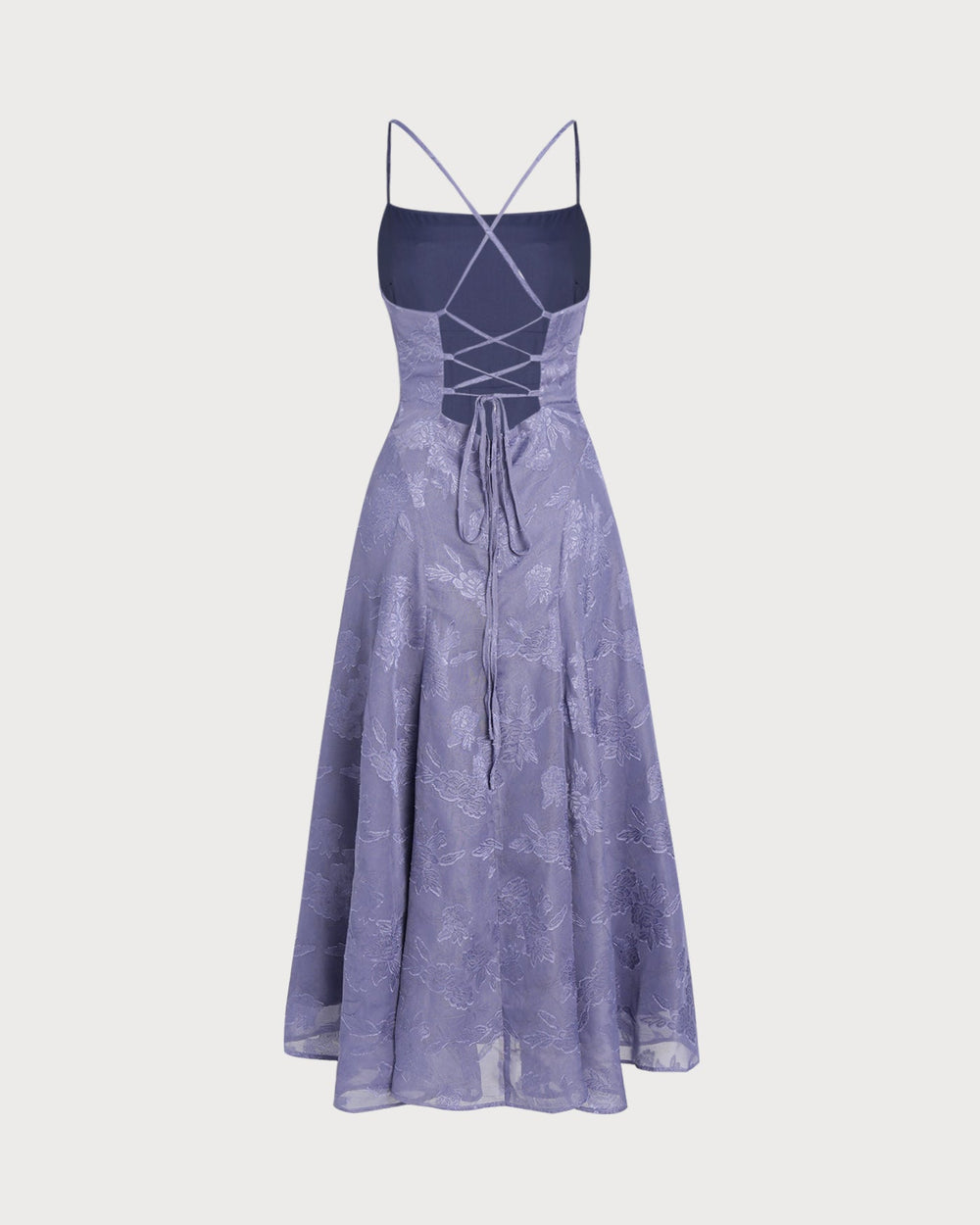 Blue Jacquard Slip Maxi Dress | Rihoas