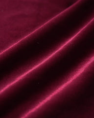 Wine Red Sleeveless Straps Velour Midi Dress | Rihoas