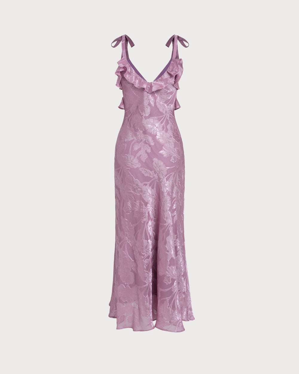 Purple Jacquard Slip Maxi Dress | Rihoas