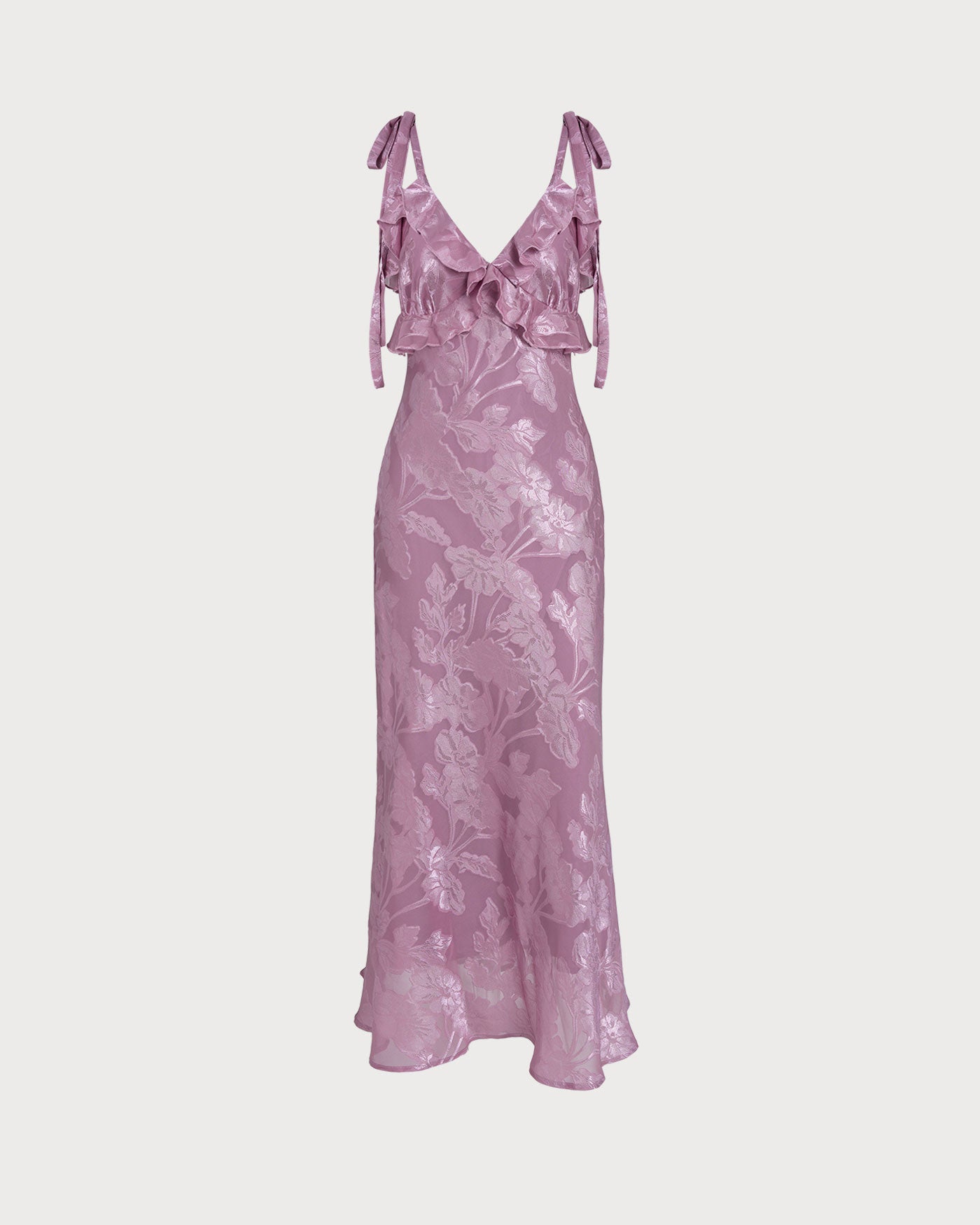 Purple Jacquard Slip Maxi Dress | Rihoas