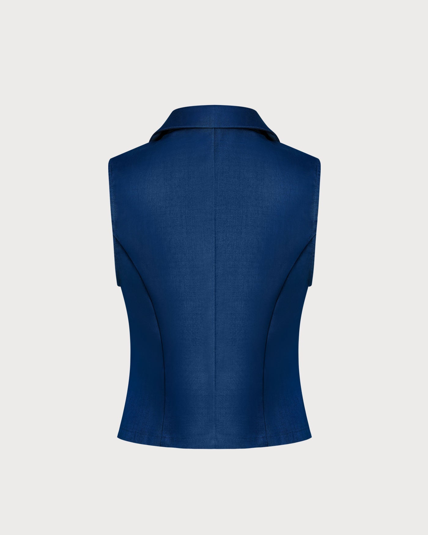 Blue Single Breasted Collar Vest | Rihoas