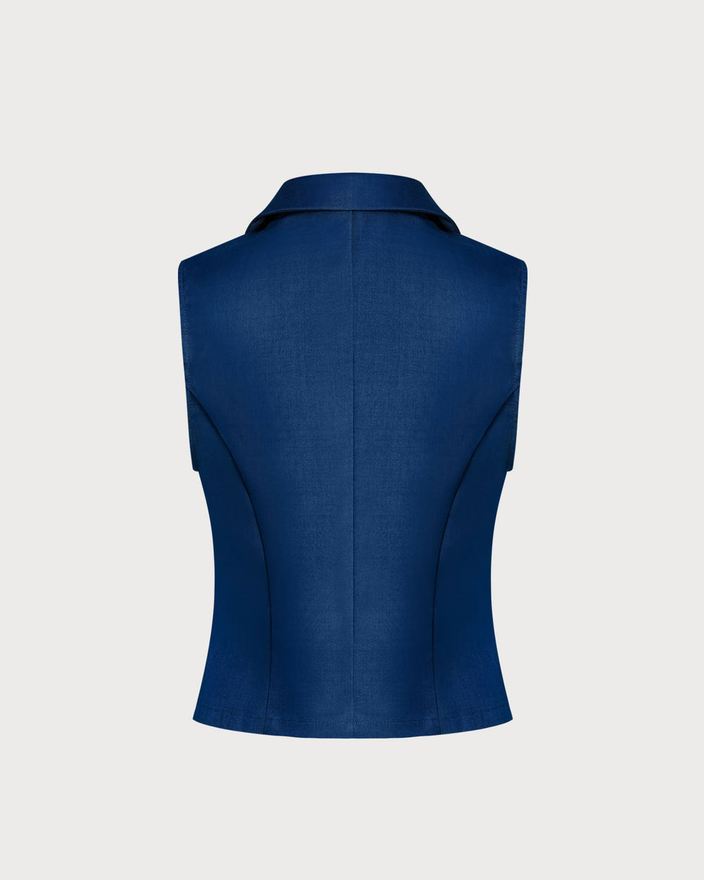 Blue Single Breasted Collar Vest | Rihoas