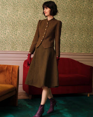 The Solid Retro Single-breasted Tweed Jacket | Rihoas