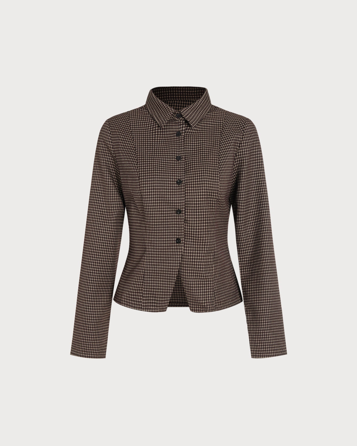 Coffee Button Plaid Shirt | Rihoas