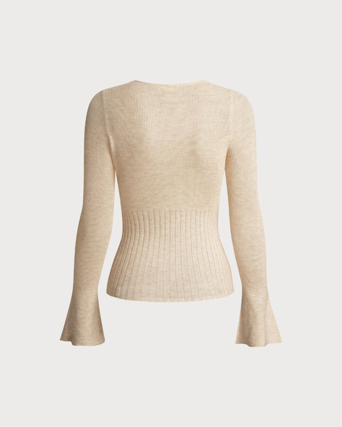 Apricot Bell Sleeve Knit Tee | Rihoas