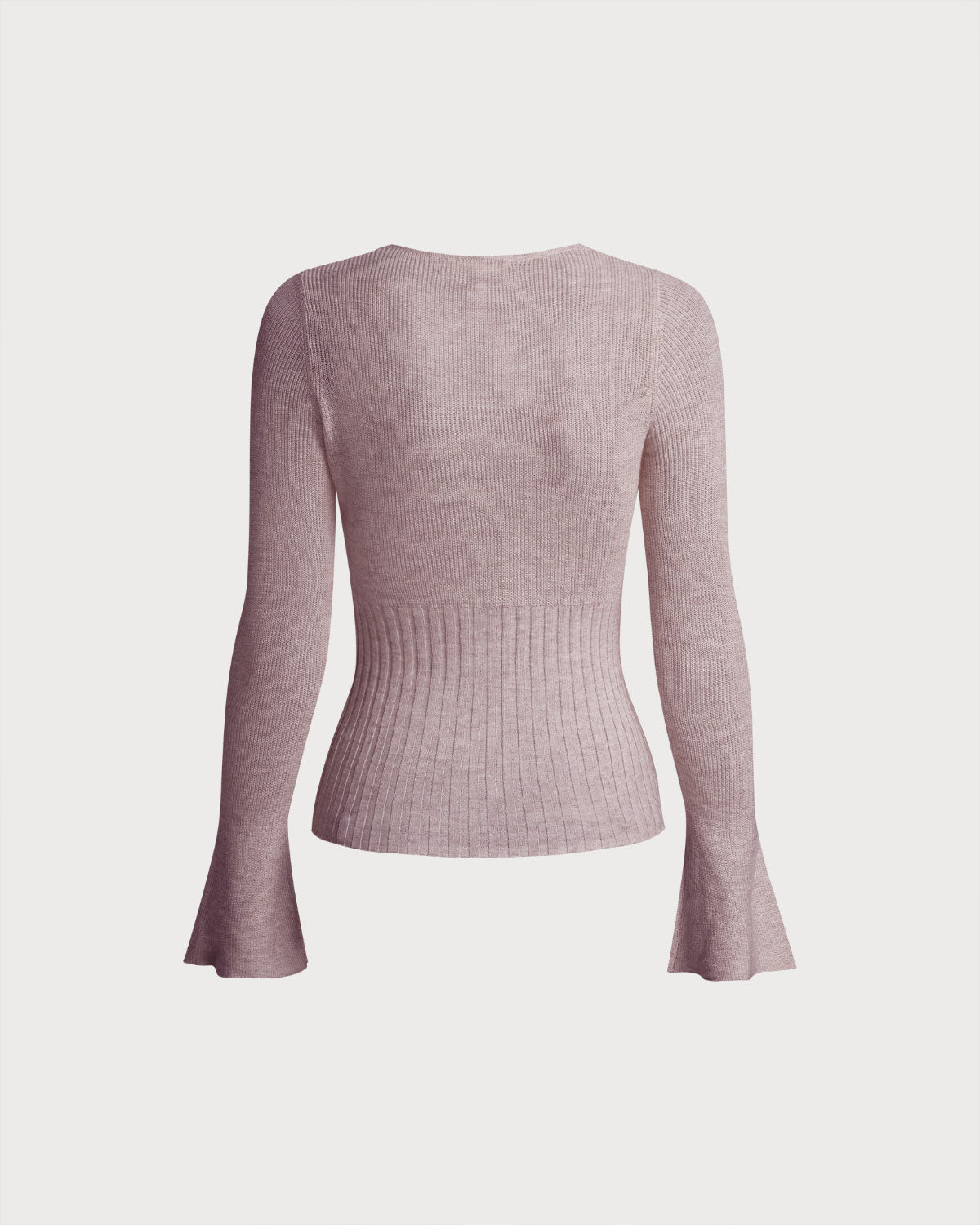 Purple Bell Sleeve Casual Knit Tee | Rihoas