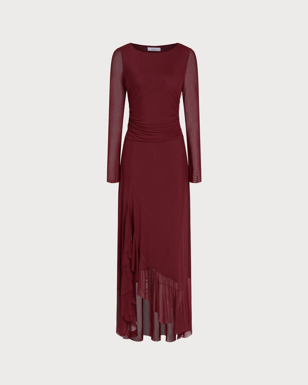 Red Boat Neck Maxi Dress | Rihoas