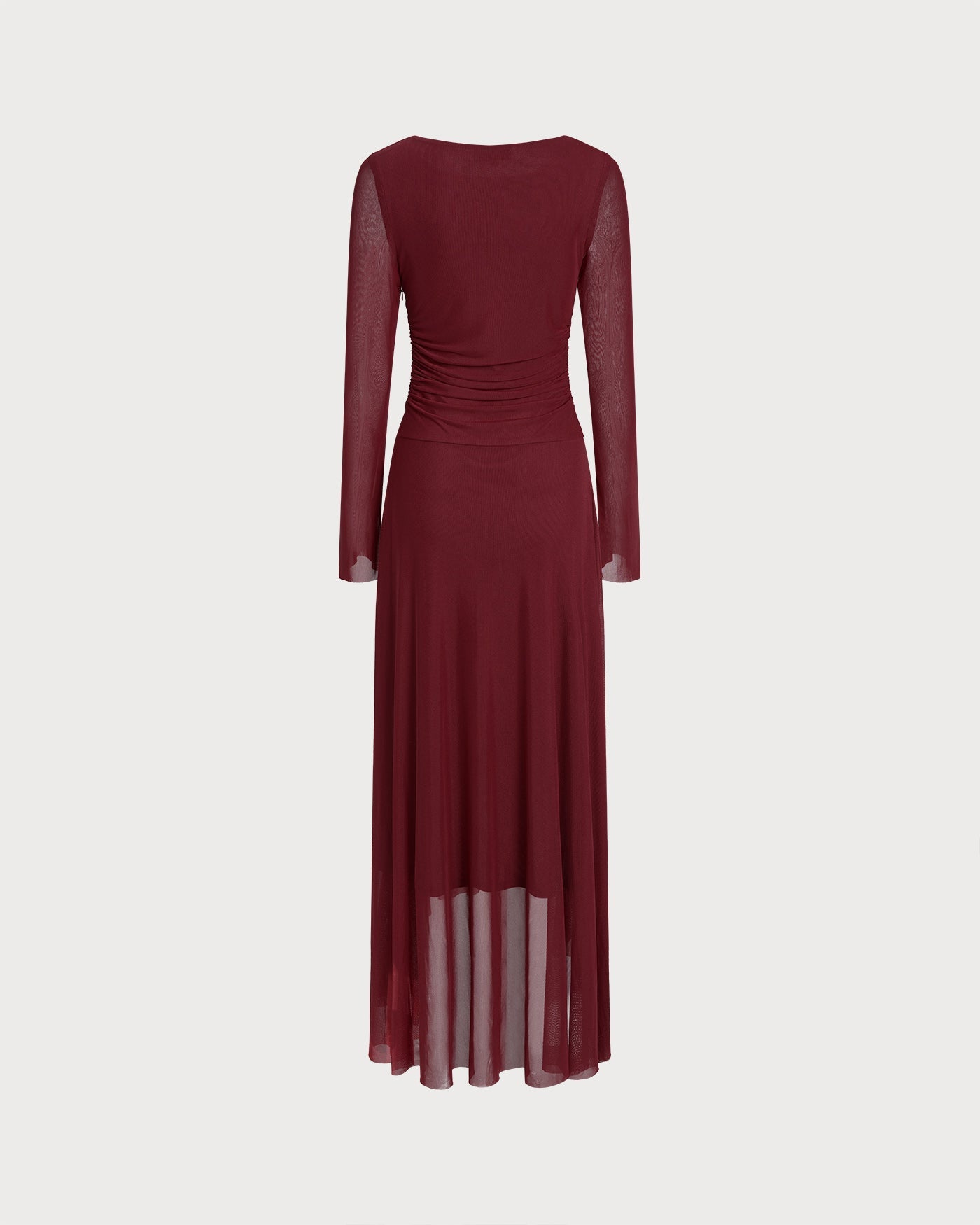Red Boat Neck Maxi Dress | Rihoas