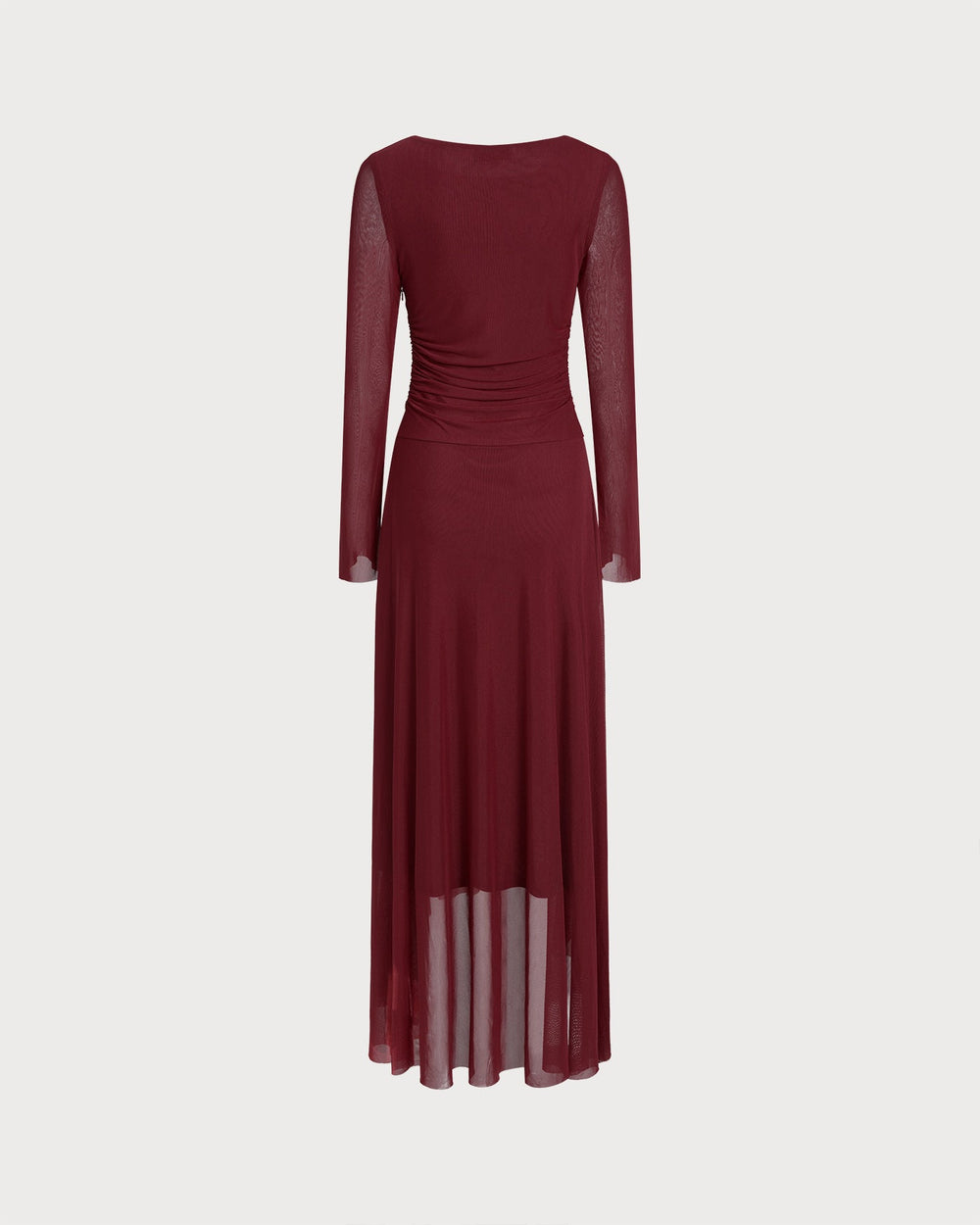 Red Boat Neck Maxi Dress | Rihoas