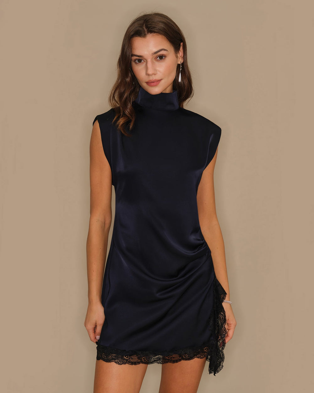 Blue Turtle Lace Tunic Mini Dress | Rihoas