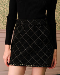 The Argyle Cardigan And Mini Skirt Set | Rihoas