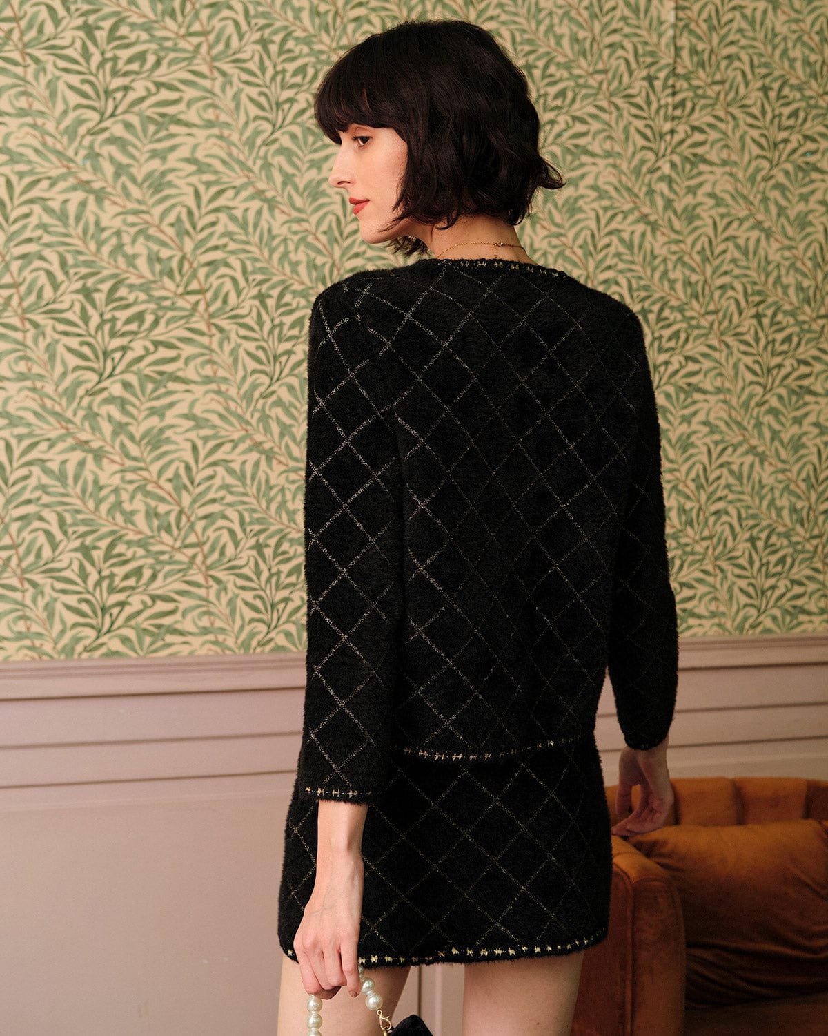 The Argyle Cardigan And Mini Skirt Set | Rihoas