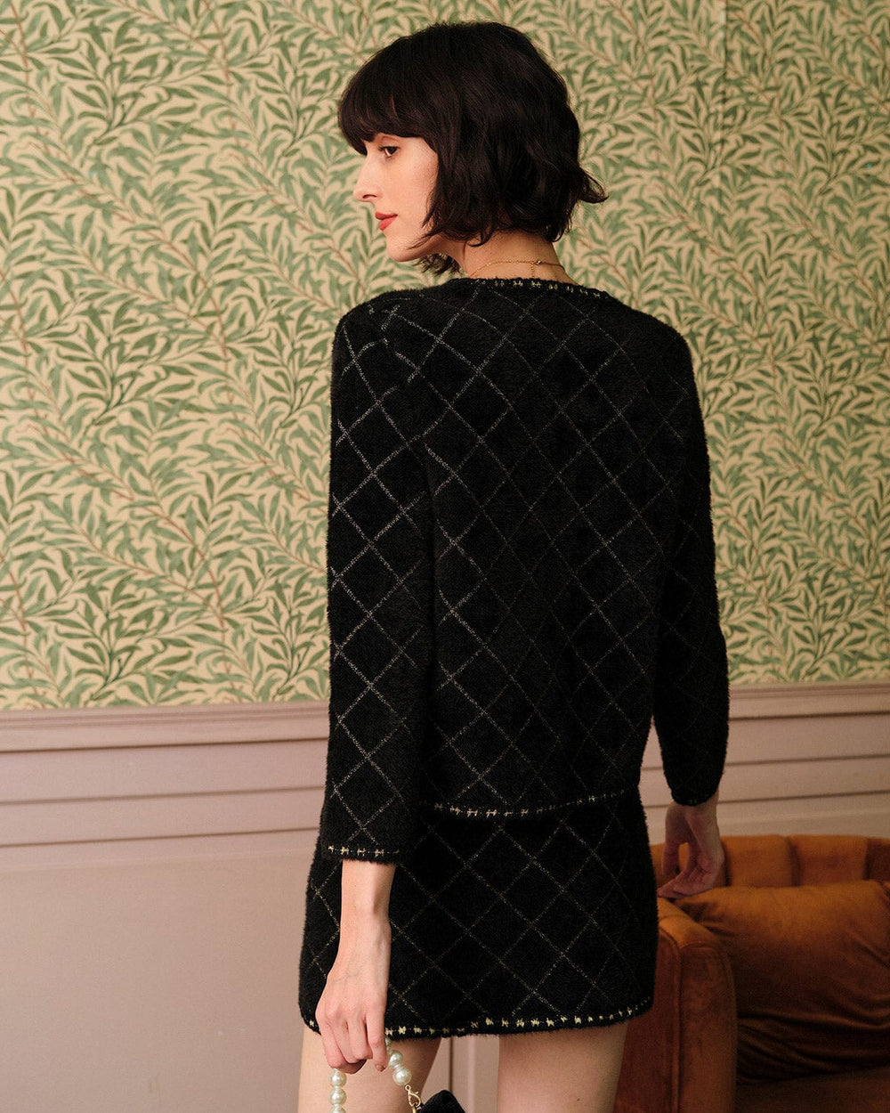 The Argyle Cardigan And Mini Skirt Set | Rihoas