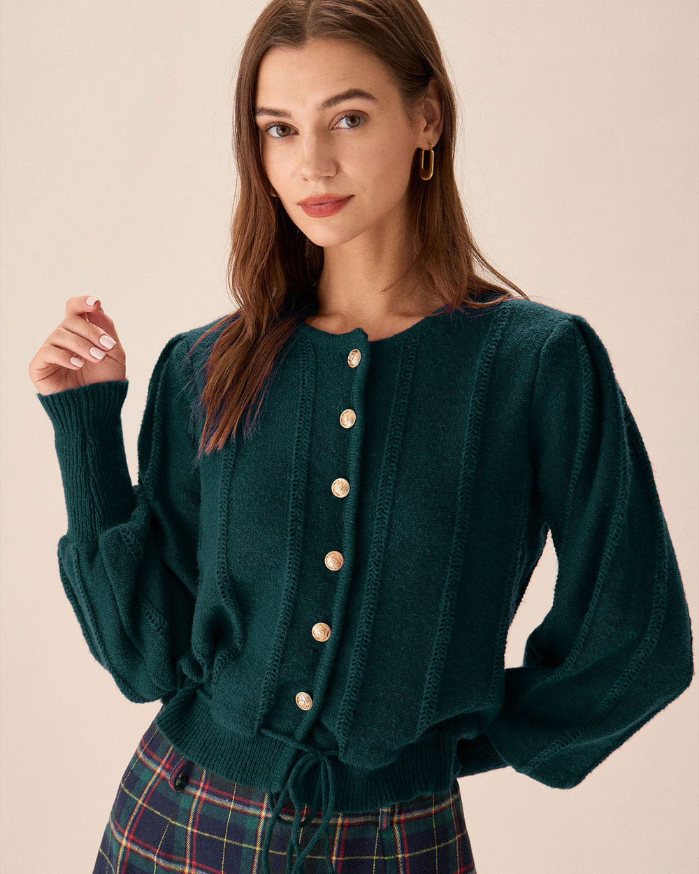 Green Lantern Sleeve Knit Cardigan | Rihoas