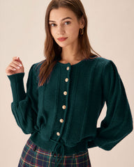 Green Lantern Sleeve Knit Cardigan | Rihoas