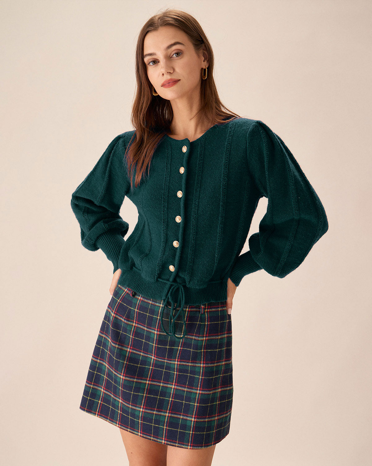 Green Lantern Sleeve Knit Cardigan | Rihoas