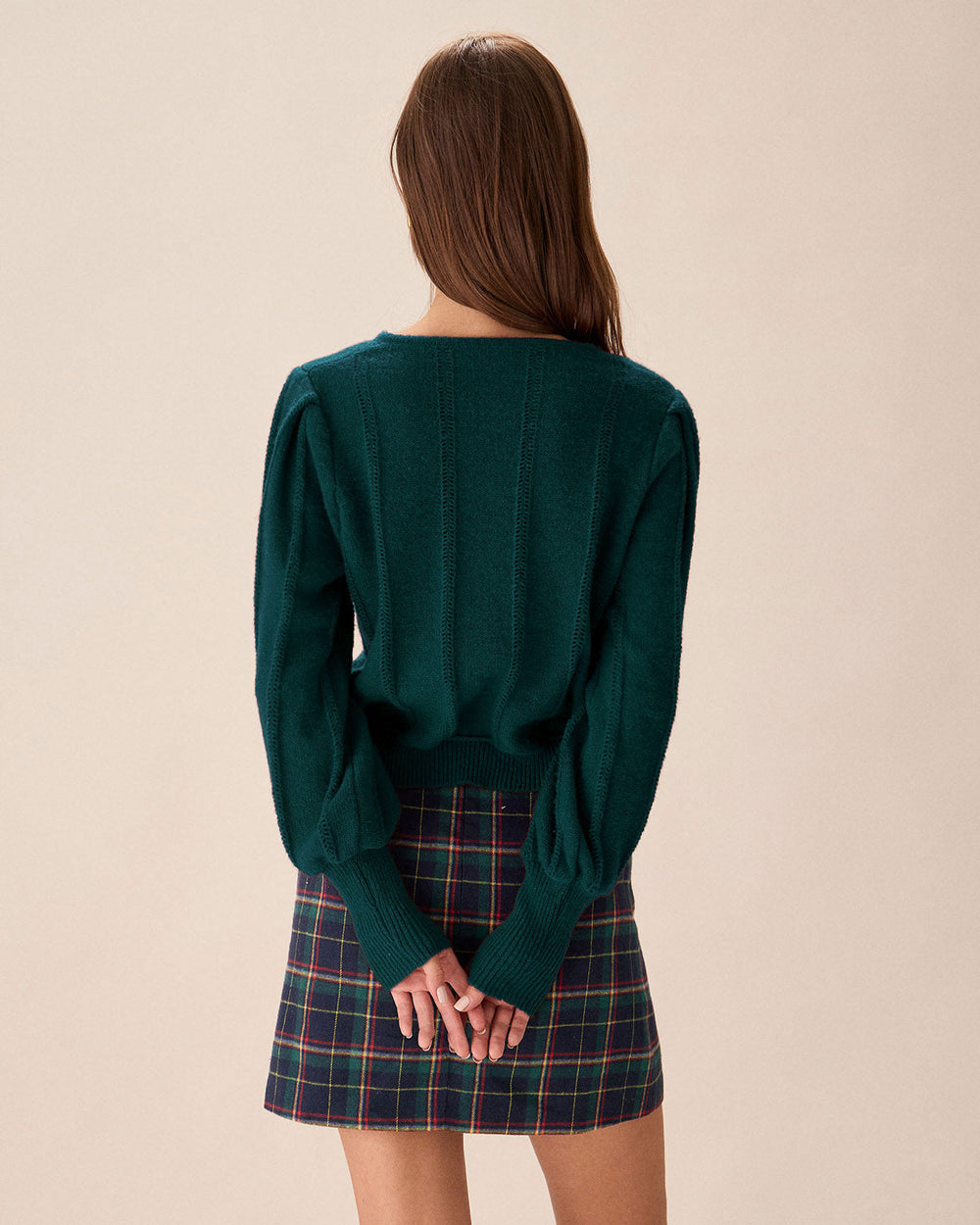 Green Lantern Sleeve Knit Cardigan | Rihoas