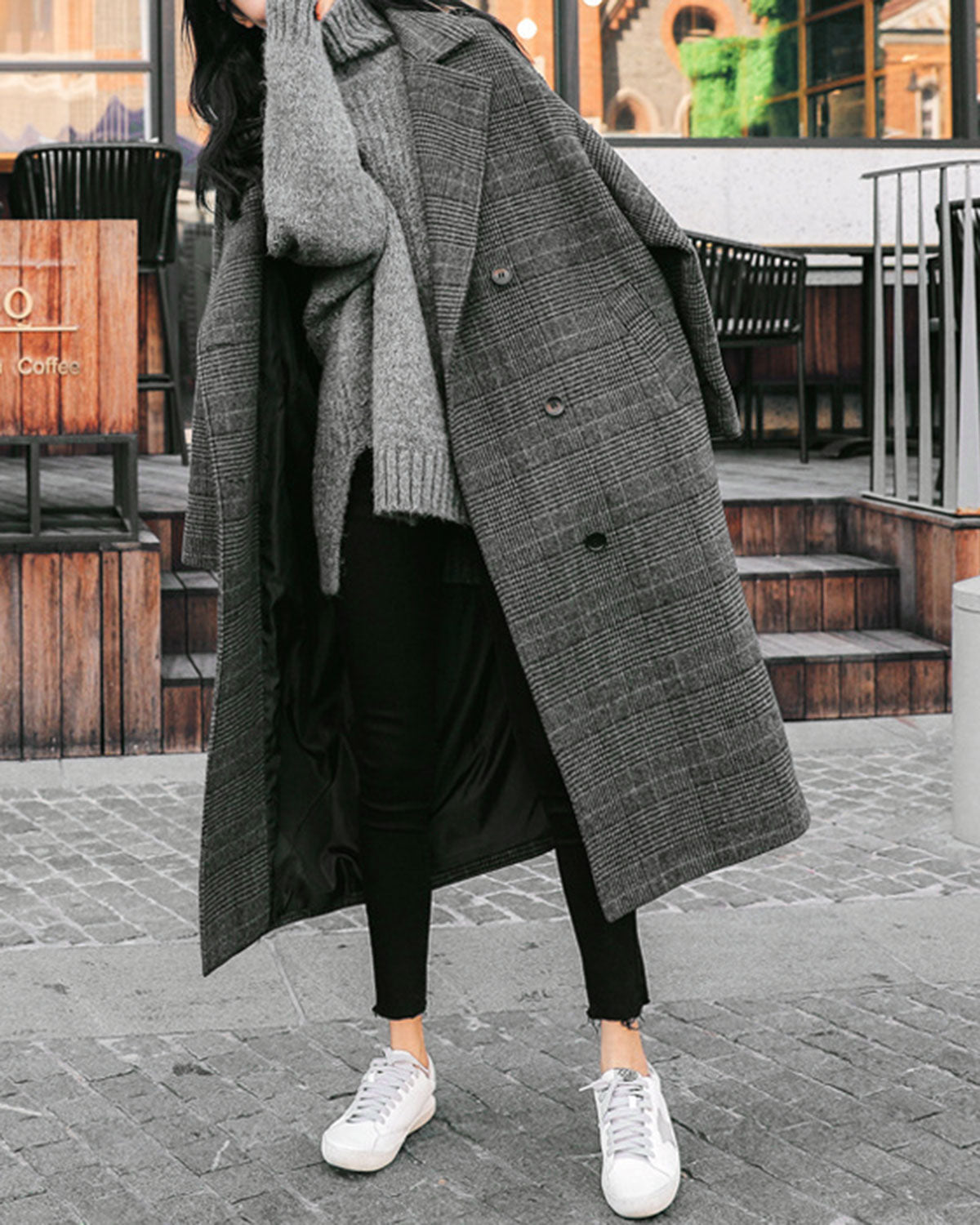 Plaid Trench Coat | Rihoas