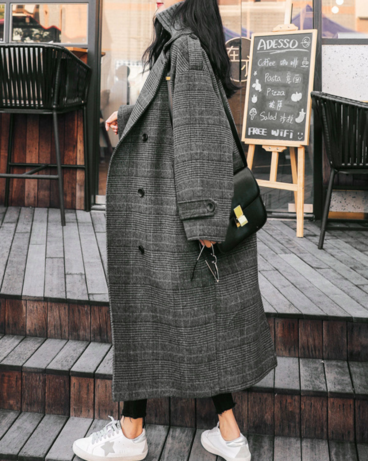 Plaid Trench Coat | Rihoas