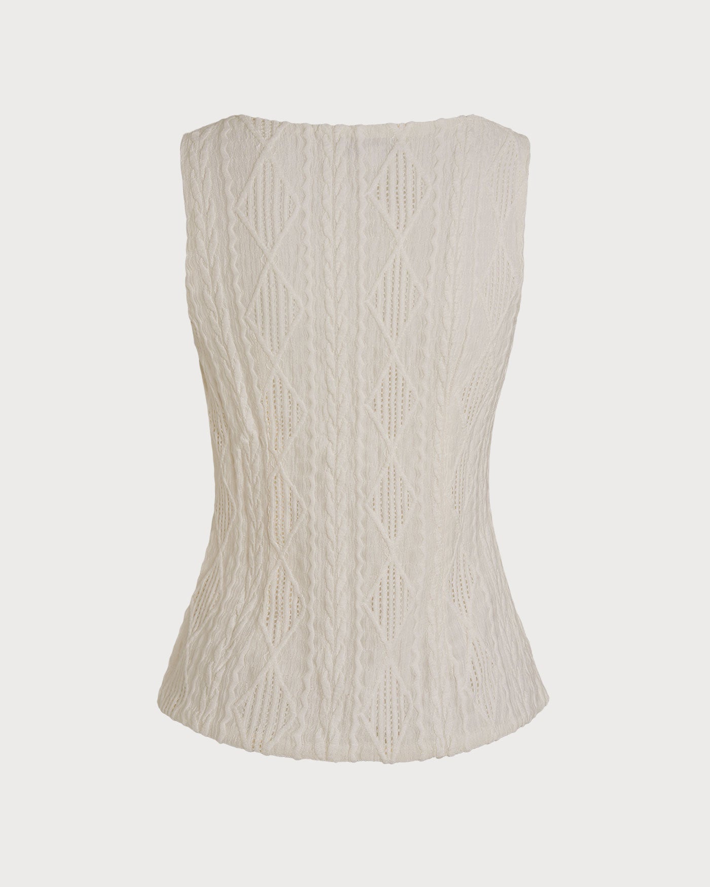 Beige Boat Neck Button Tank Top | Rihoas