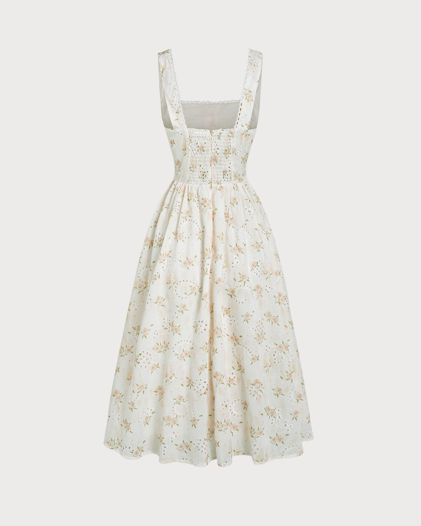 Yellow Floral Ruched Midi Dress | Rihoas