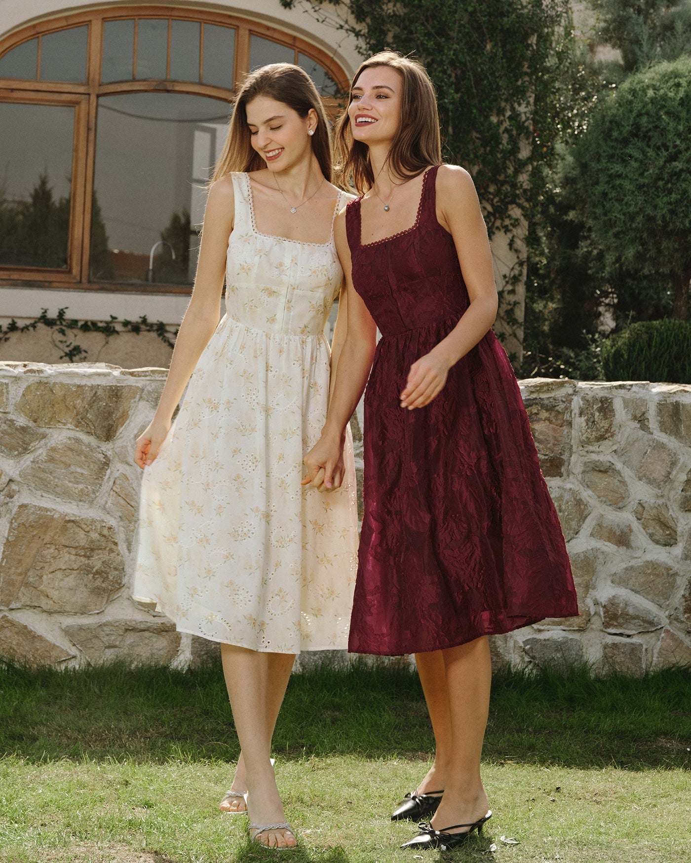Yellow Floral Ruched Midi Dress | Rihoas