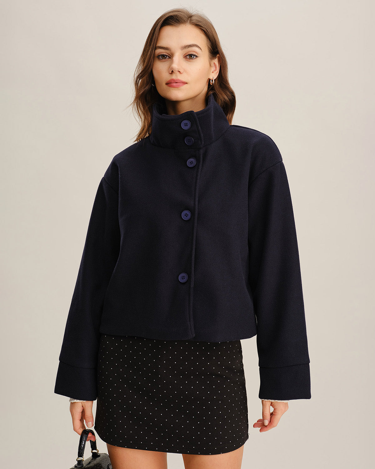 Blue Single Breasted Loose Jacket | Rihoas