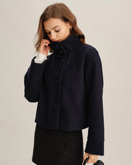 Blue Single Breasted Loose Jacket | Rihoas