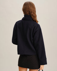 Blue Single Breasted Loose Jacket | Rihoas