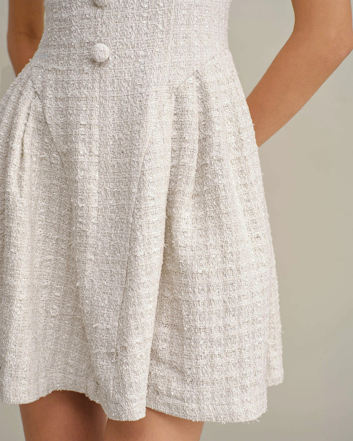 Apricot Textured Sleeveless Mini Dress | Rihoas