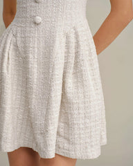 Apricot Textured Sleeveless Mini Dress | Rihoas