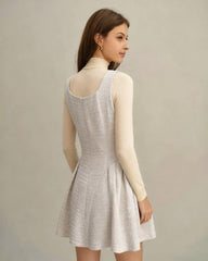 Apricot Textured Sleeveless Mini Dress | Rihoas