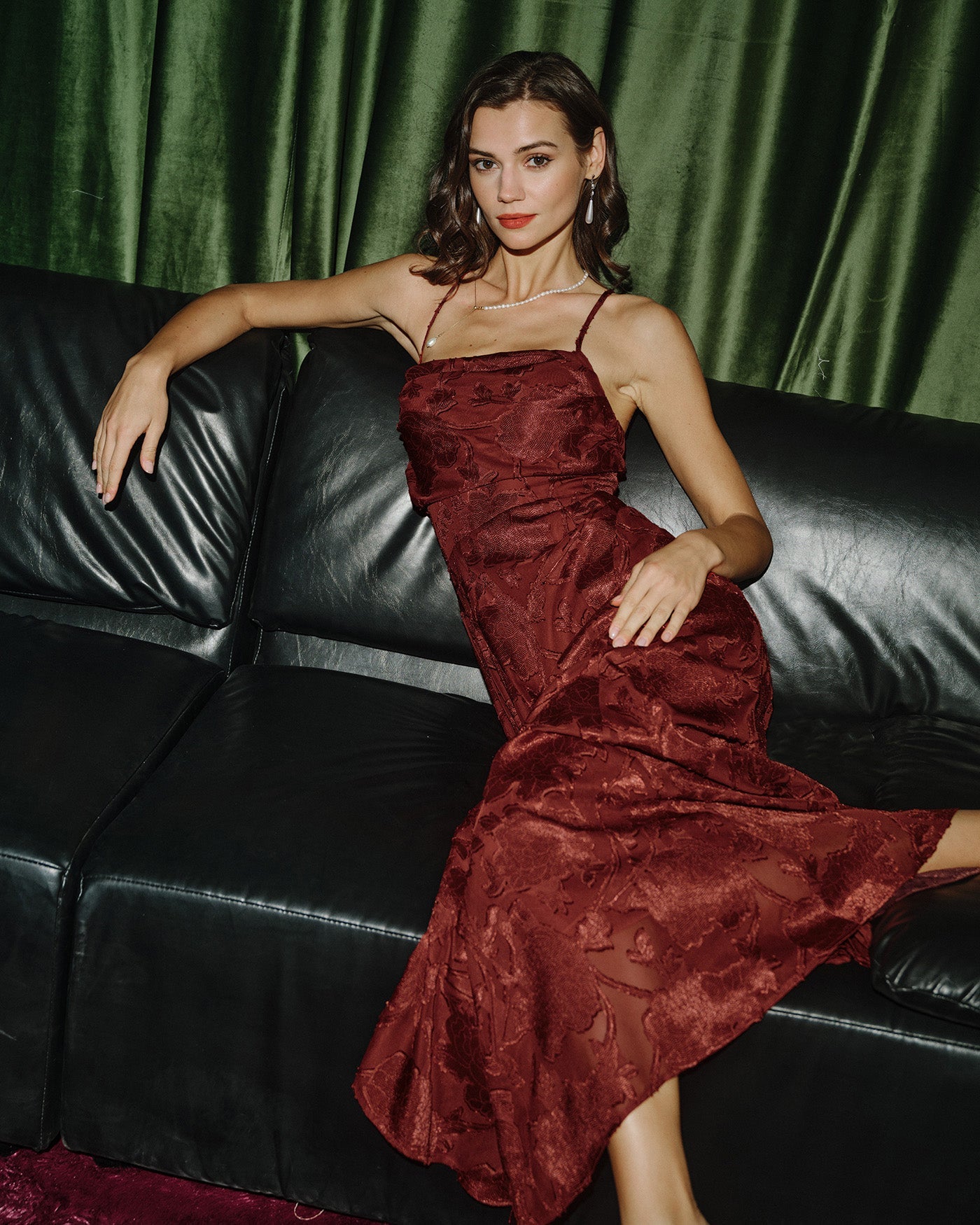 Red X Cross Floral Maxi Dress | Rihoas