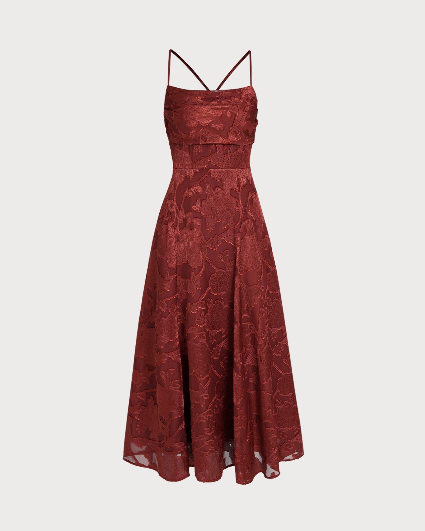 Red X Cross Floral Maxi Dress | Rihoas