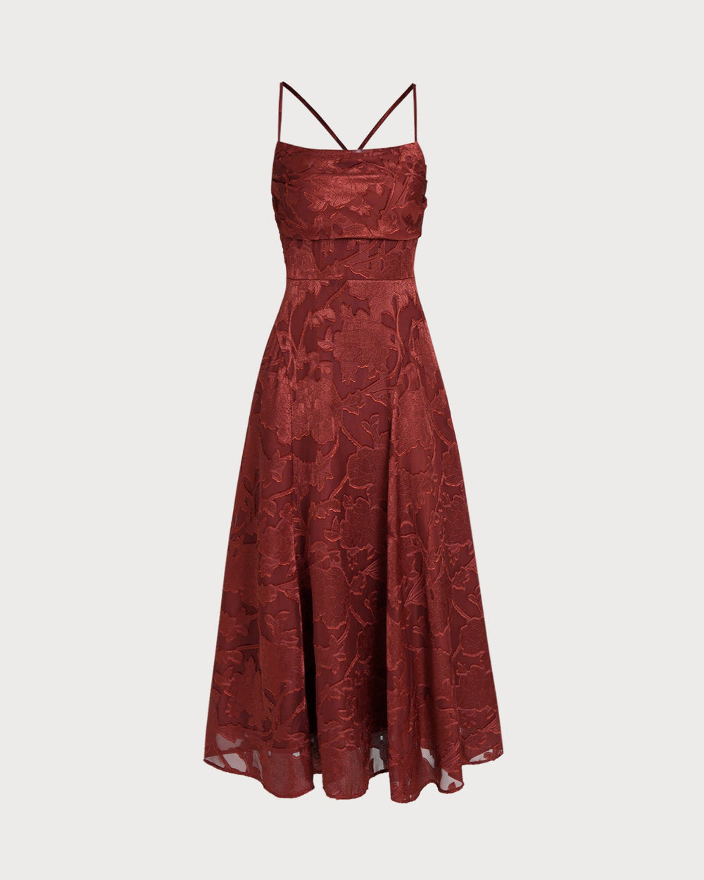 Red X Cross Floral Maxi Dress | Rihoas