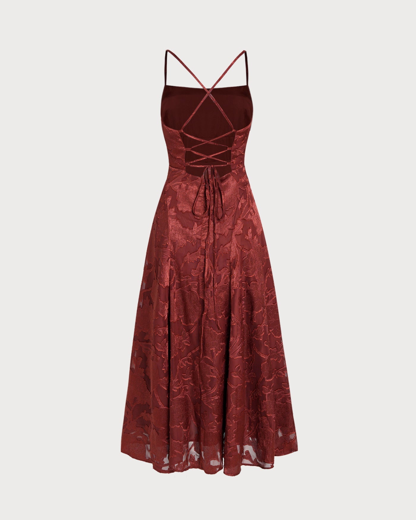 Red X Cross Floral Maxi Dress | Rihoas