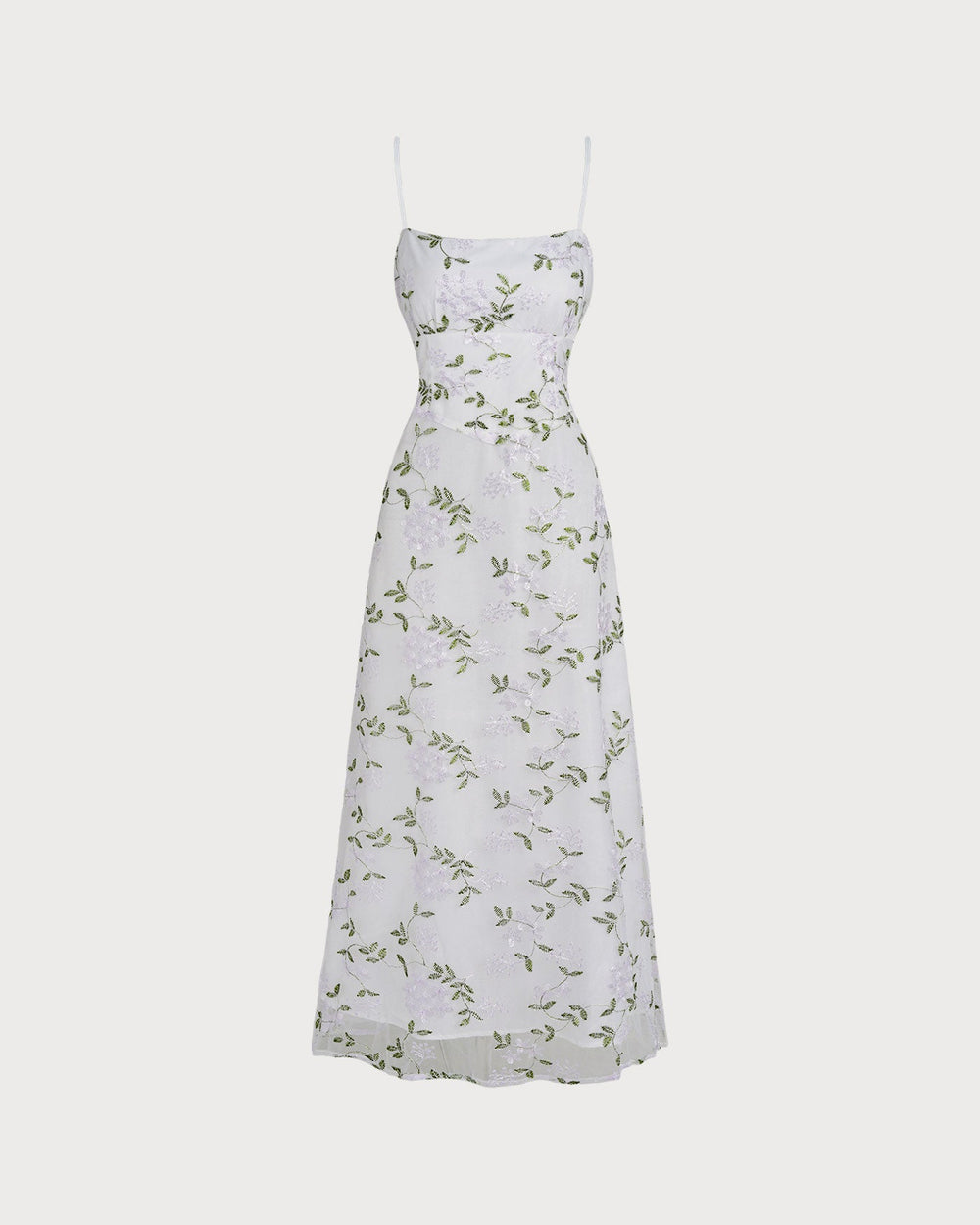 White Floral Slip Maxi Dress | Rihoas